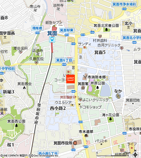 KOHYO箕面店付近の地図